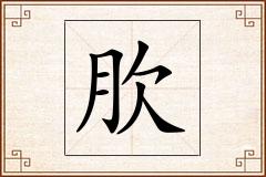 肷怎么写